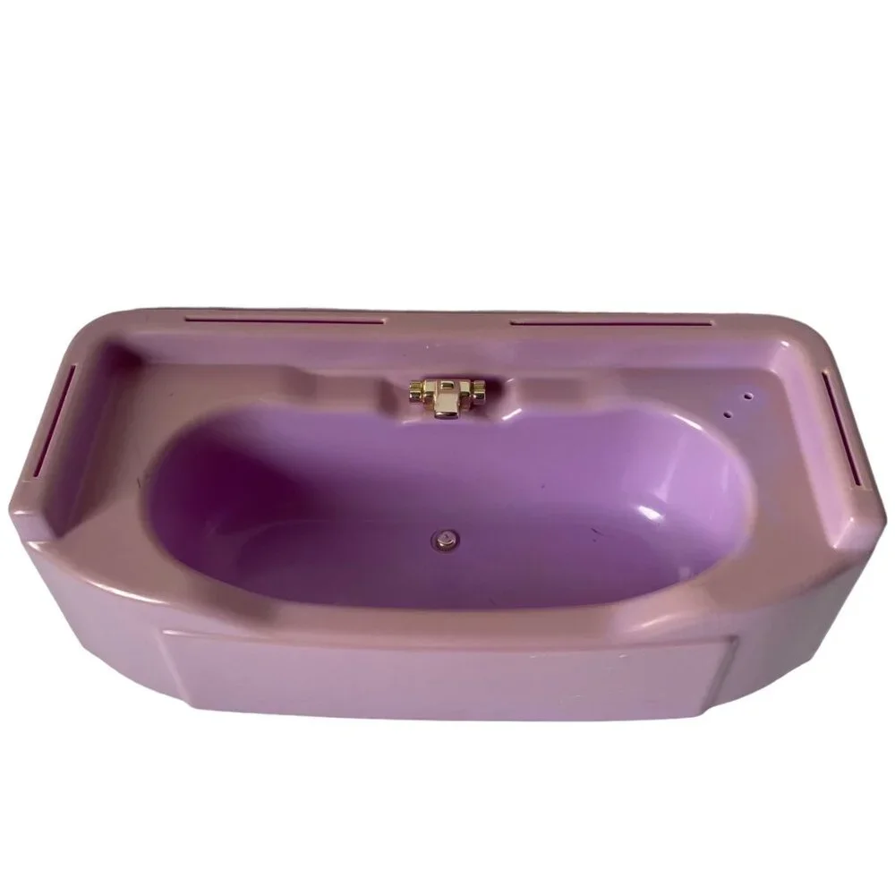 Doll plastic bathtub purple tub dollhouse bathroom 12